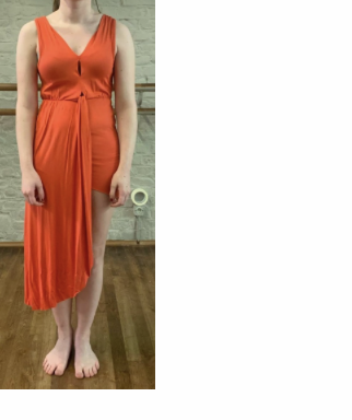 asymmetrisch kleed koraal