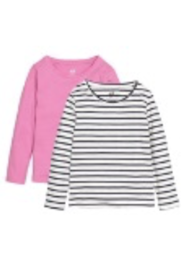Tshirt effen roze of gestreept
