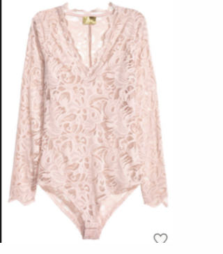 Roze kanten body lange mouwen 