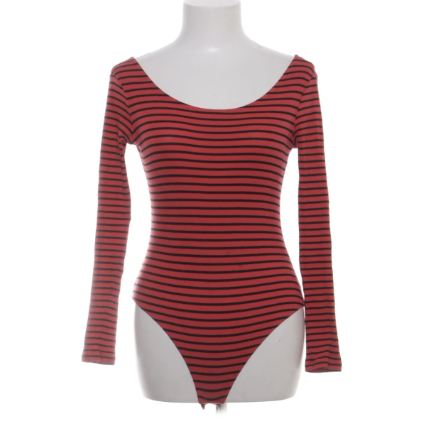 zwarte en rood gestreepte body lange mouw