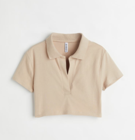 CROP TOP MET COLLETJE BEIGE