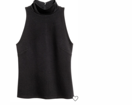 Zwarte mouwloze top met rits