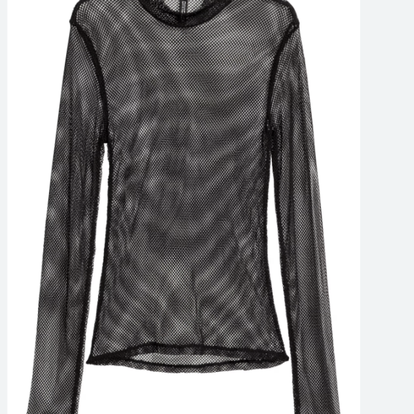 Zwarte mesh top